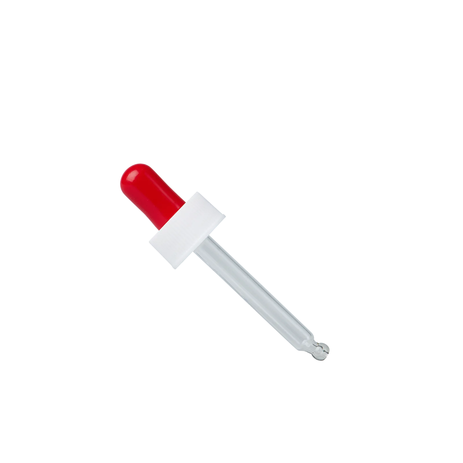 20mm WHITE PP Screw Cap/Red Rubber Bulb-Bent Glass Dropper