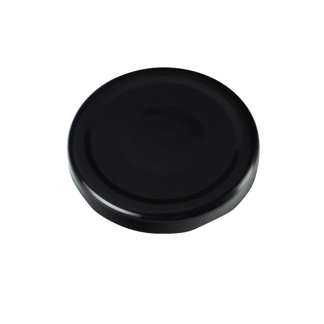 63mm BLACK Button Puff Compound Metal Twist Cap - Carton (1150 Units)