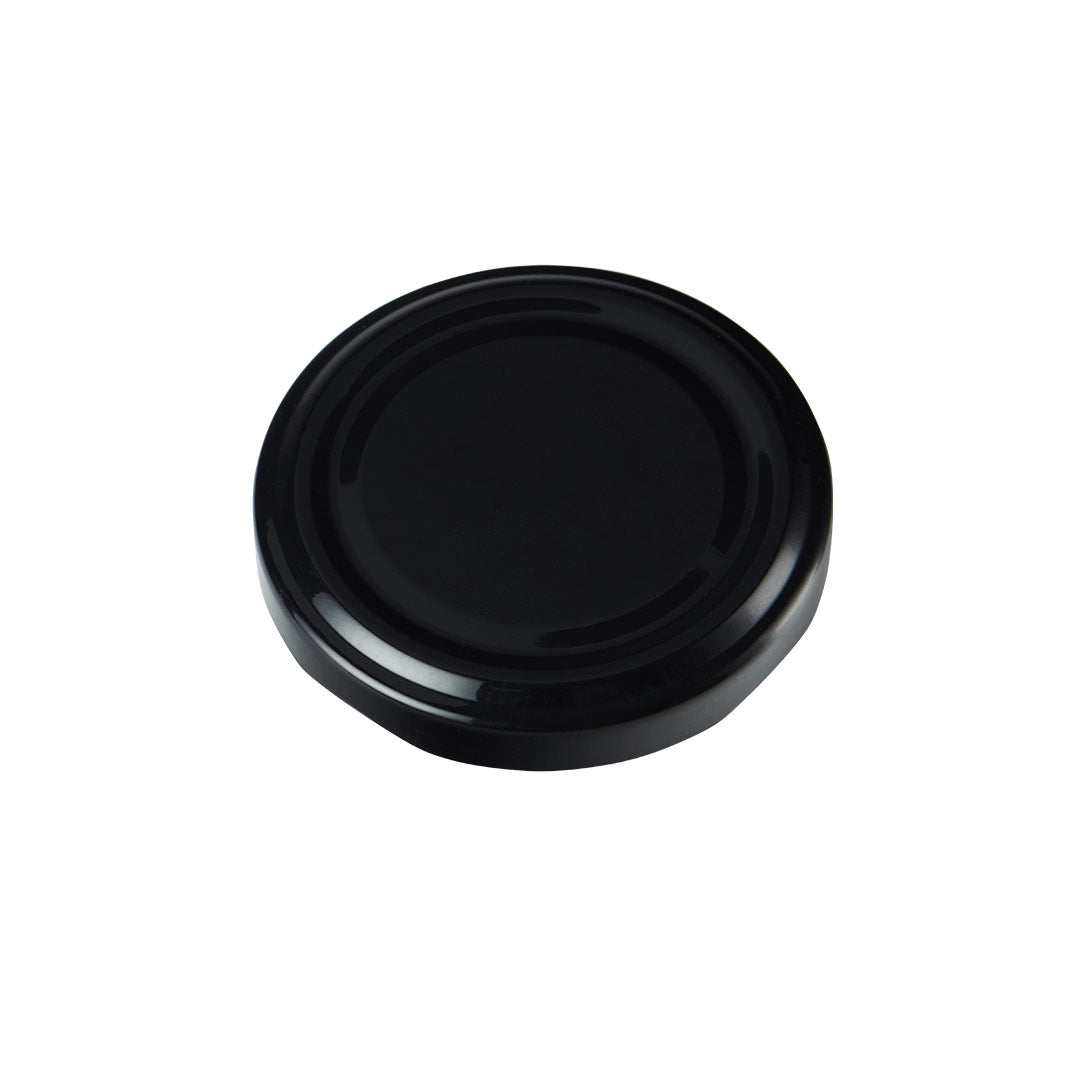 63mm BLACK Non Button Puff Compound Metal Twist Cap - Bag (50 Units)