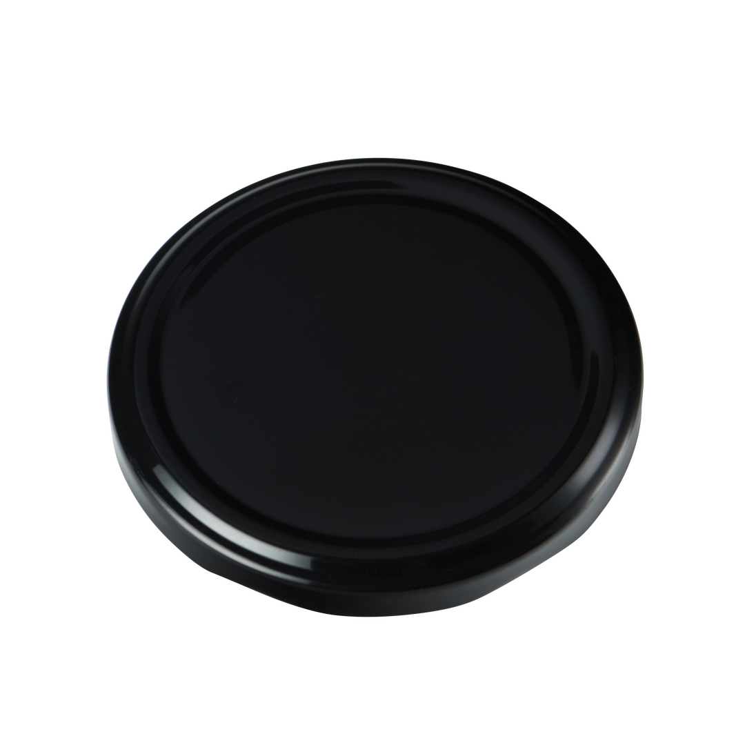 82mm BLACK Non Button Puff Compound Metal Twist Cap - Carton (600 Units)