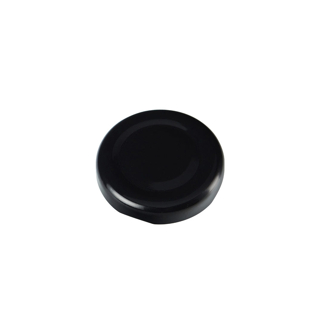 38mm BLACK Non Button Puff Compound Metal Twist Cap - Carton (3150 Units)