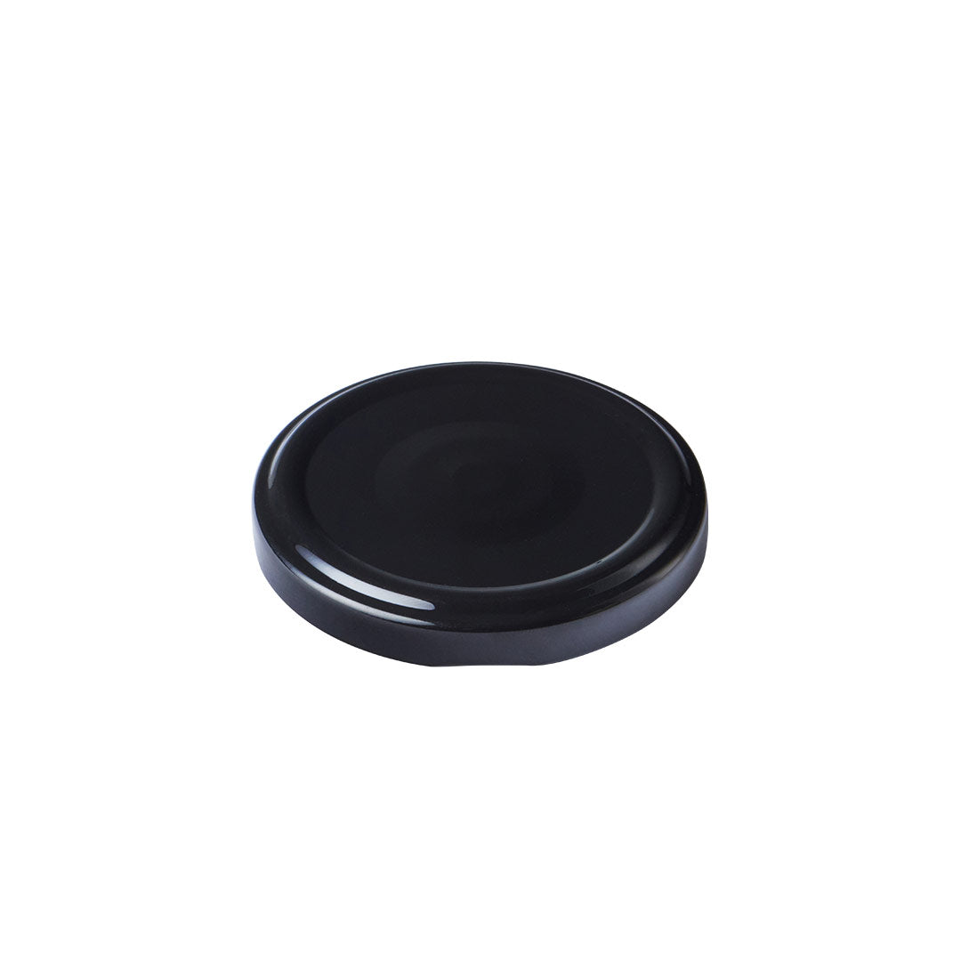53mm BLACK Button Puff Compound Metal Twist Cap - Carton (1500 Units)