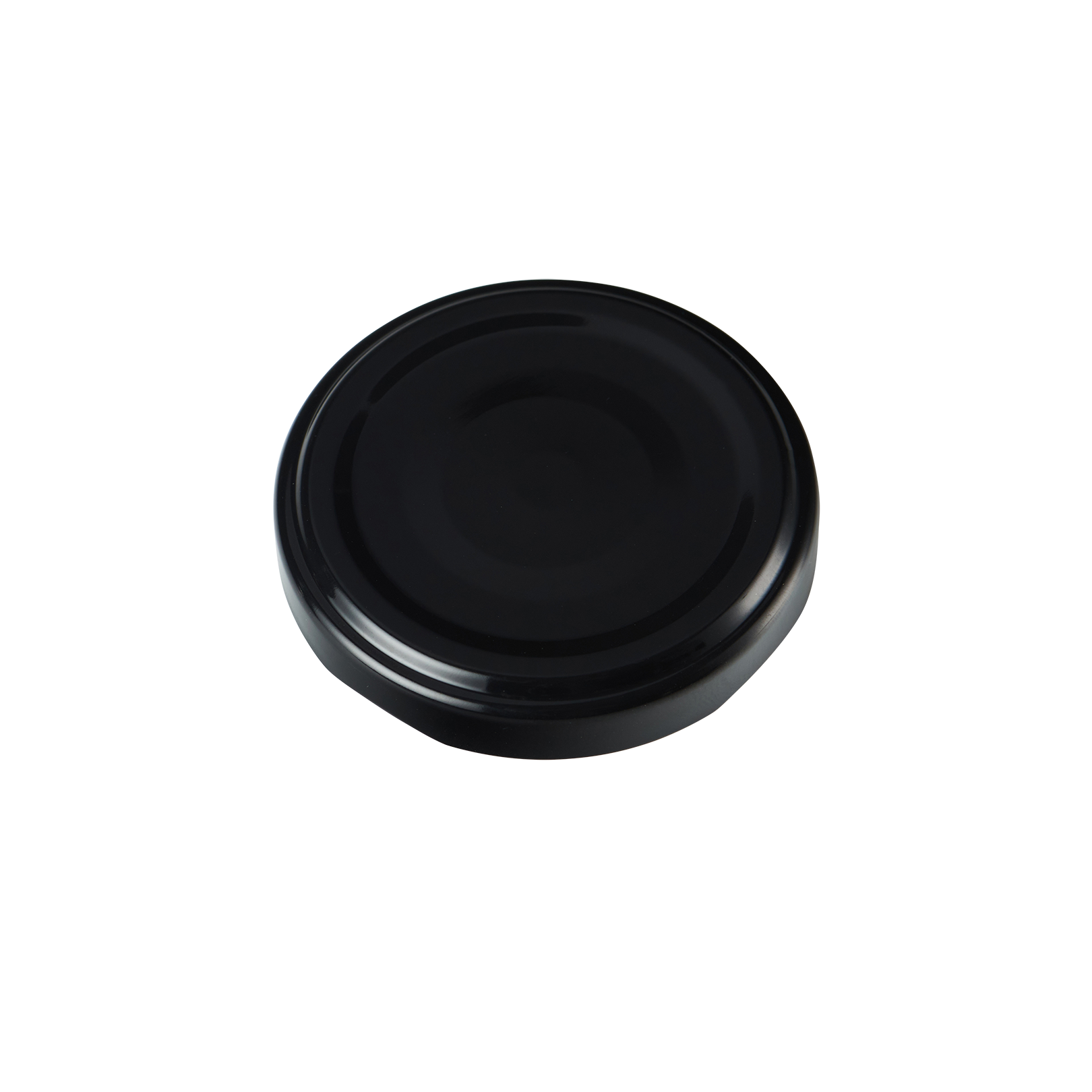 53mm BLACK Non Button Puff Compound Metal Twist Cap - Bag (63 Units)